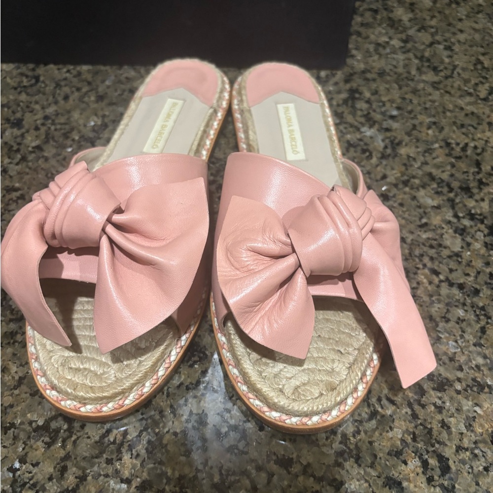 Paloma Barcelo Pink Bow Espadrille Sandals size 39 NIB